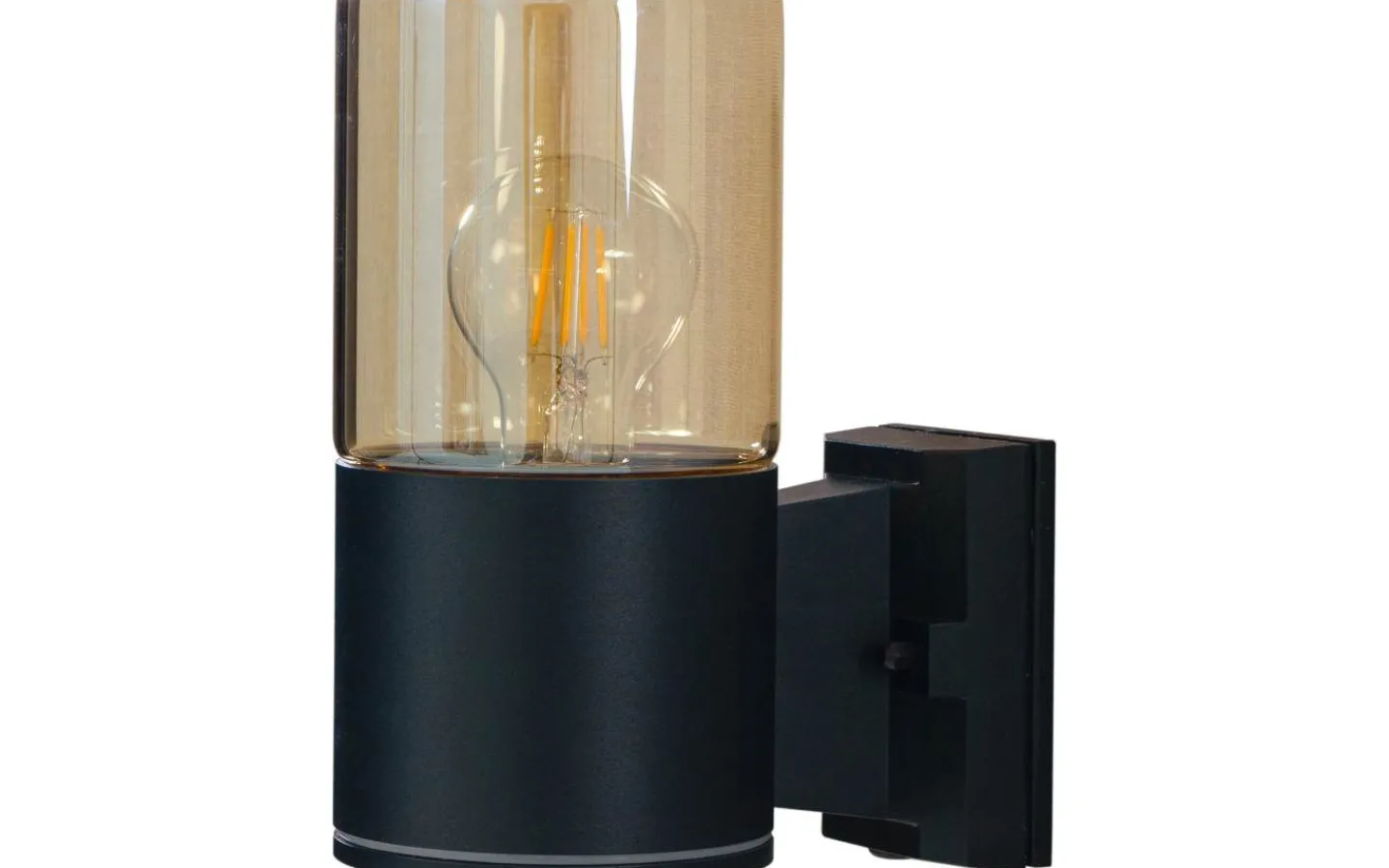 Vägglampor Utomhus<Aneta Lysekil Vägglampa Svart/Amber IP44