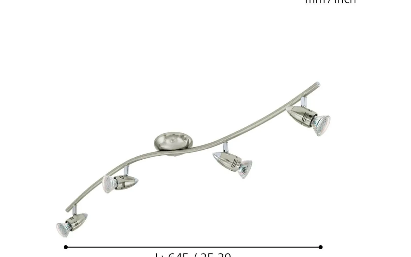 Avlånga Takspotlights|Takspot Med Minst 4 Lampor<Eglo Magnum Takspotlight 65cm GU10 LED 3000K 4x2,8W Nickel