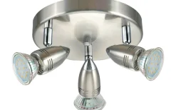 Eglo Magnum Takspotlight 18cm GU10 LED 3000K 3x2,8W Nickel* Runda Takspotlights|Takspot Med 3 Lampor