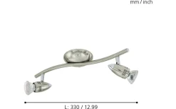 Magnum Takspotlight 33cm GU10 LED 3000K 2x2,8W Nickel