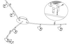 Eglo Magnum Takspotlight 105cm GU10 LED 3000K 6x2,8W Nickel* Avlånga Takspotlights|Takspot Med Minst 4 Lampor