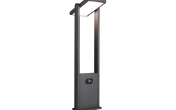 Malawi hybrid solcellslampa 60cm antracit uppladdningsbar, sensor IP65