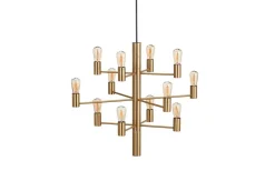 Vardagsrum|Kök & Matplats<Herstal Manola Takkrona 60cm LED 12x2,5W Satinmässing