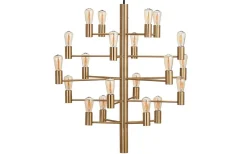 Kök & Matplats|Stora Taklampor Ø70-150 Cm<Herstal Manola Takkrona 70cm LED 20x2,5W Satinmässing