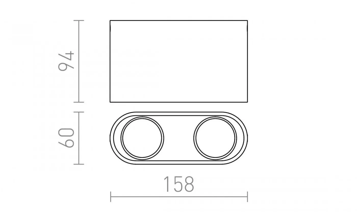 Mantova II Takspotlight Matt vit 2xGU10