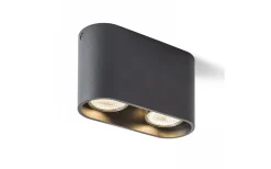 Avlånga Takspotlights|Takspot Med 2 Lampor<Rendl Mantova II Takspotlight Matt svart 2xGU10