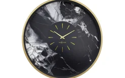 NeXtime Marble Duo Väggklocka 48 cm Guld/Svart* Väggklockor