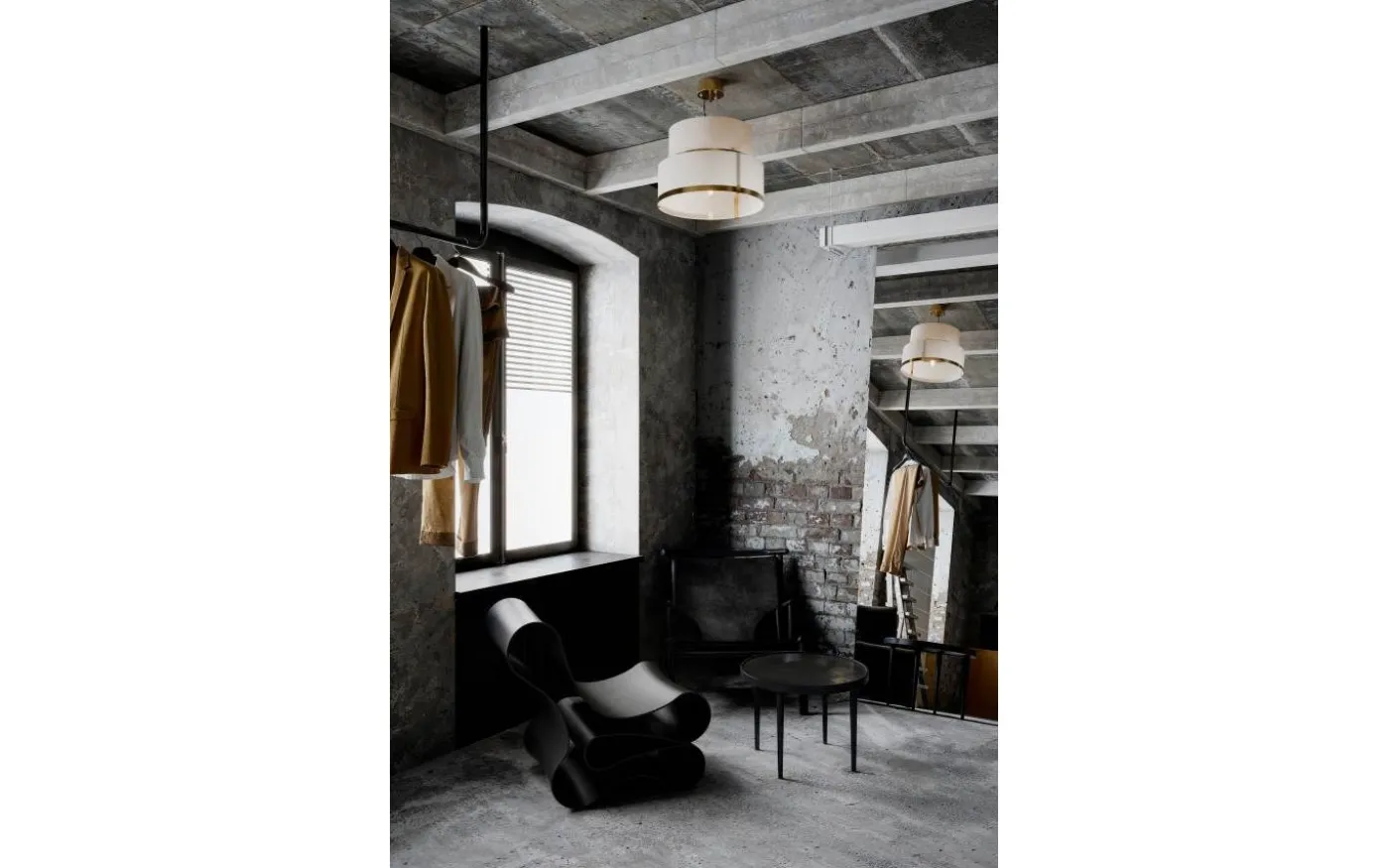 Marcel Taklampa 50cm Mässing/Vit