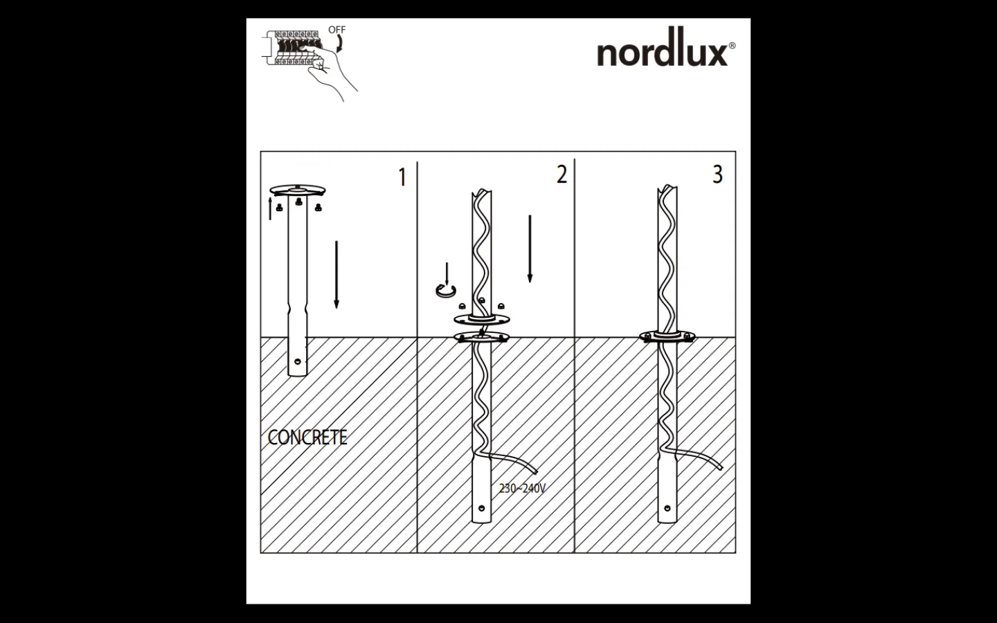 Nordlux Markfäste Galvaniserat Stål,* Pollare & Grindlyktor|Stolpar & Fundament