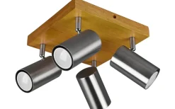 Marley Spotlight 4-delad GU10 borstad stål/trä