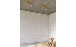 Trio Lighting Marley Spotlight 2-delad GU10 borstad stål/trä* Takspot Med 2 Lampor