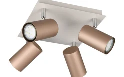 Trio Lighting Marley Spotlight 4-delat GU10 kaffebrun/mattvit* Takspot Med Minst 4 Lampor