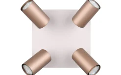 Trio Lighting Marley Spotlight 4-delat GU10 kaffebrun/mattvit* Takspot Med Minst 4 Lampor