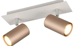 Trio Lighting Marley Spotlight 2-delat GU10 kaffebrun/mattvit* Takspot Med 2 Lampor