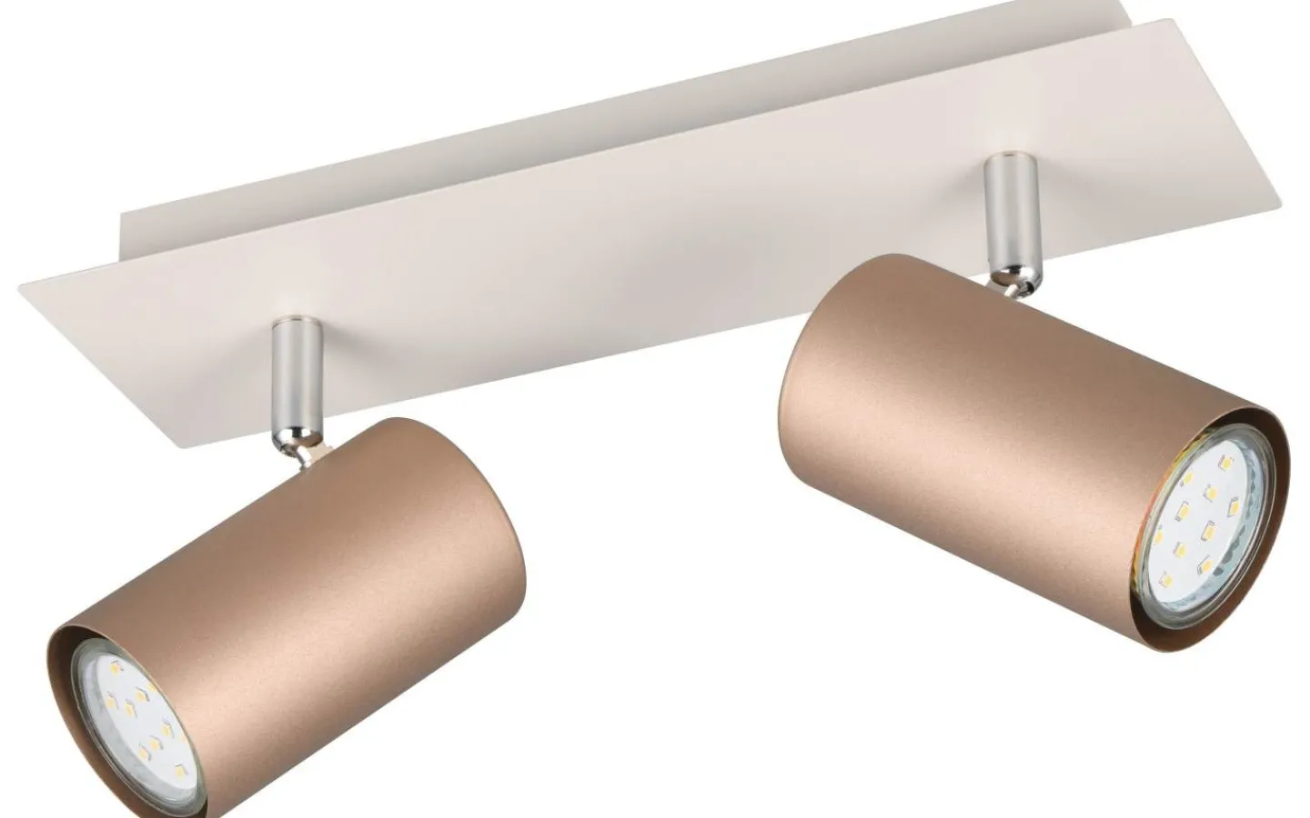 Trio Lighting Marley Spotlight 2-delat GU10 kaffebrun/mattvit* Takspot Med 2 Lampor