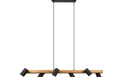 Avlånga Taklampor<Trio Lighting Marley Takpendel 6 st 115cm GU10 matt svart/trä