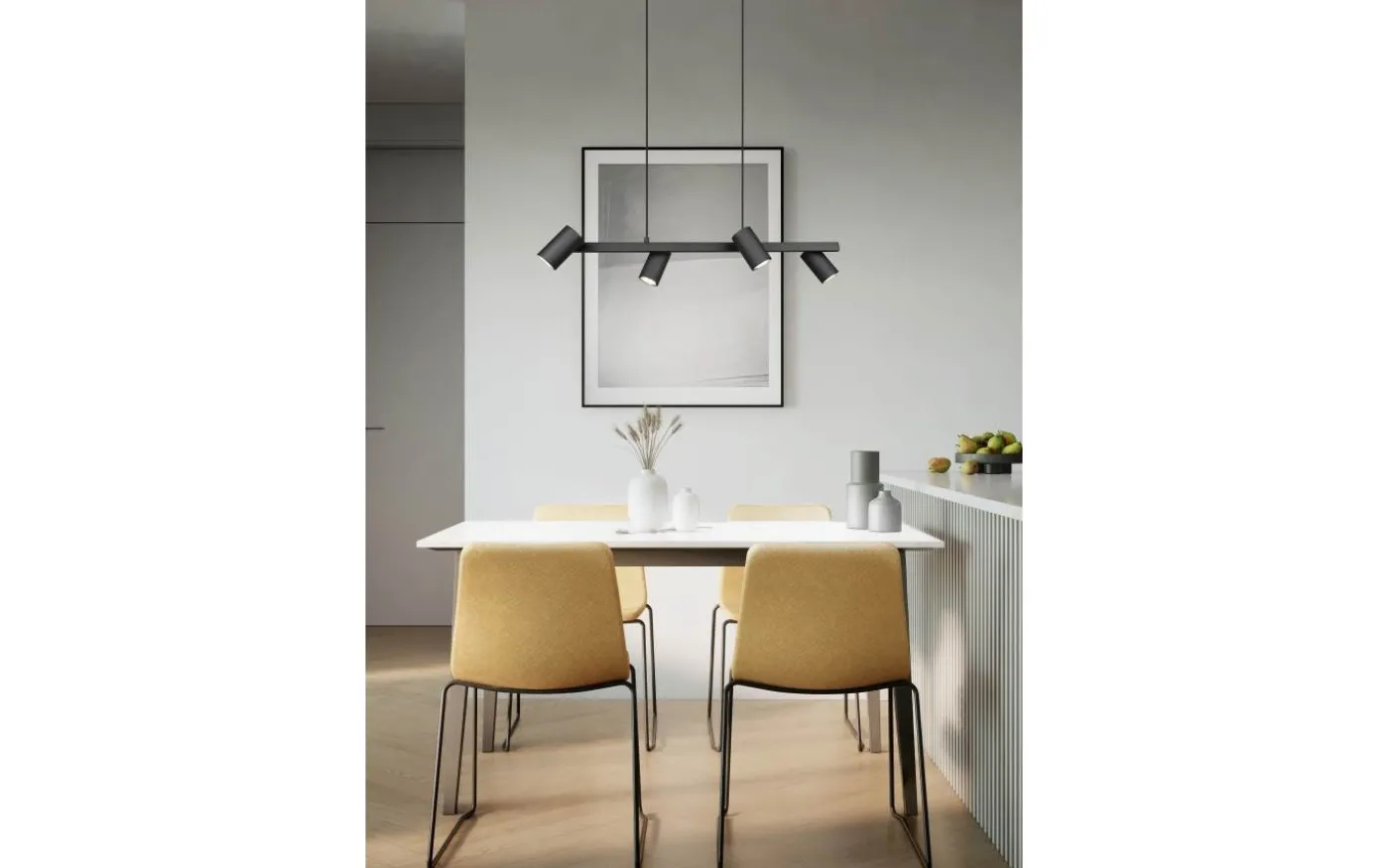 Marley Takpendel 4-delat 80cm GU10 mattsvart