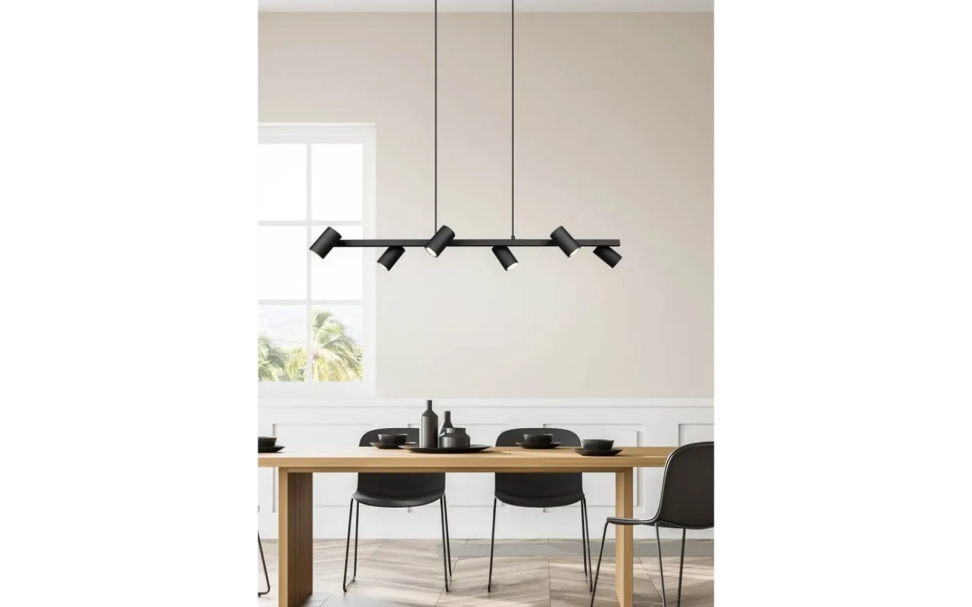 Marley Takpendel 6-delat 115cm GU10 mattsvart