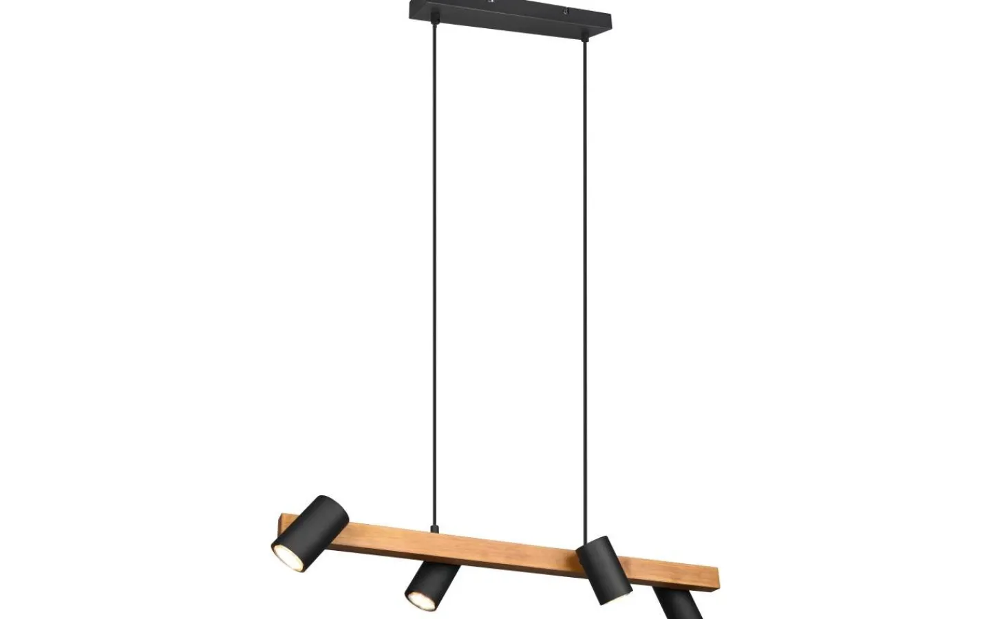 Avlånga Taklampor<Trio Lighting Marley Takpendel 4-delat 80cm GU10 matt svart/trä