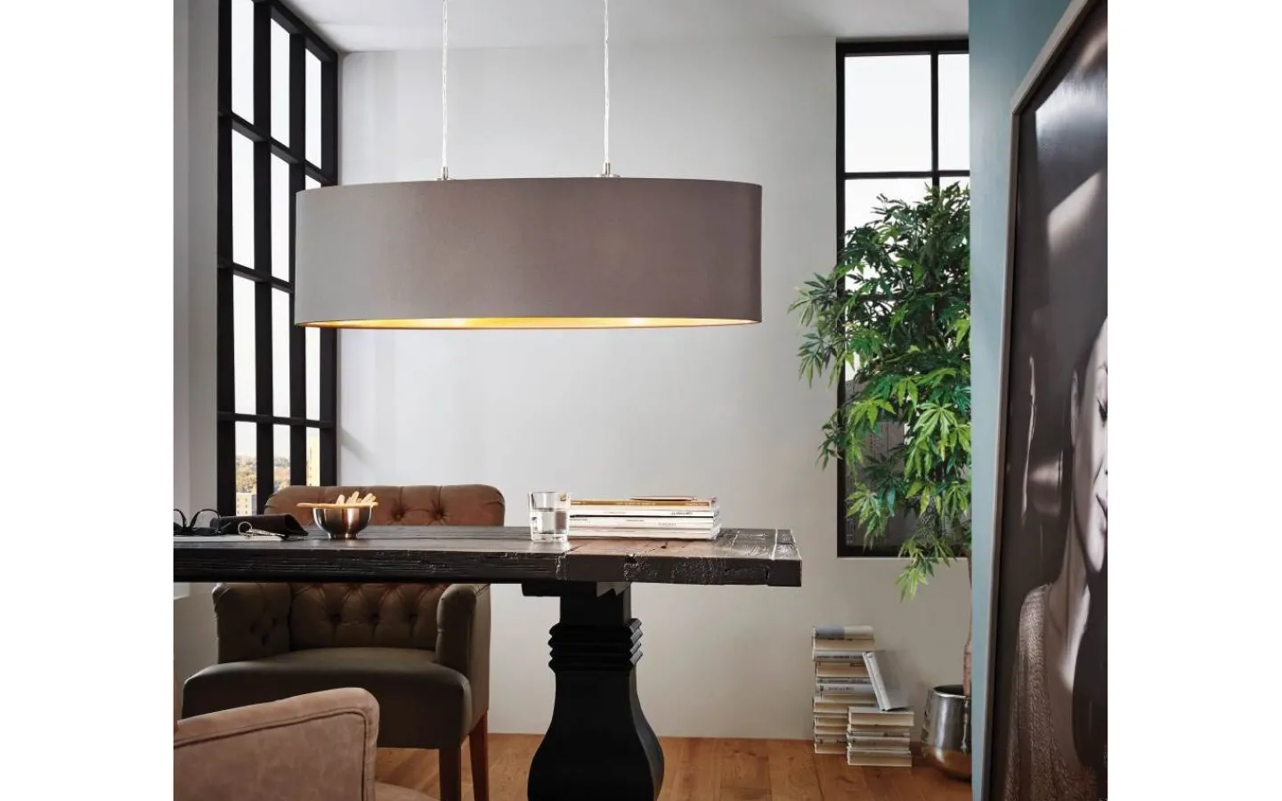 Eglo Maserlo Taklampa 78cm Cappuccino/Guld* Avlånga Taklampor