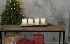 Blockljus Inomhus|Blockljus Inomhus<Star Trading May Batteridrivna Blockljus 12,5cm 4-Pack Vit