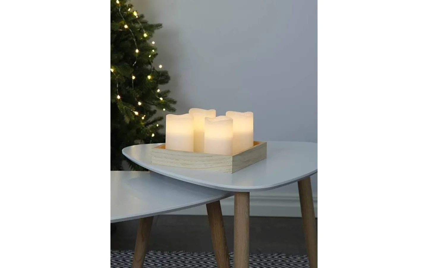 Blockljus Inomhus|Blockljus Inomhus<Star Trading May Batteridrivna Blockljus 12,5cm 4-Pack Vit