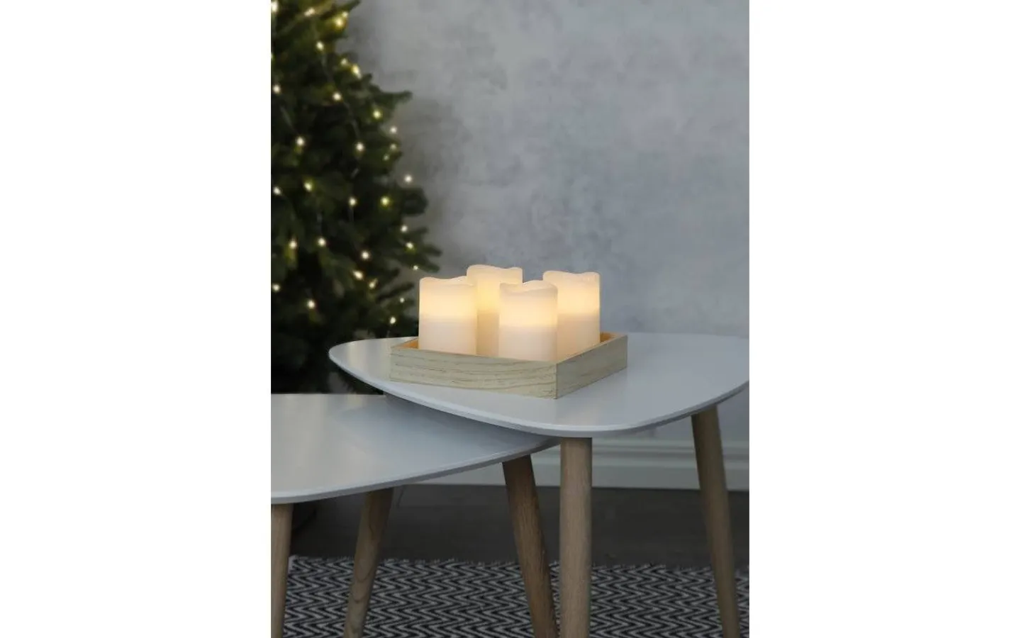 Blockljus Inomhus|Blockljus Inomhus<Star Trading May Batteridrivna Blockljus 12,5cm 4-Pack Vit