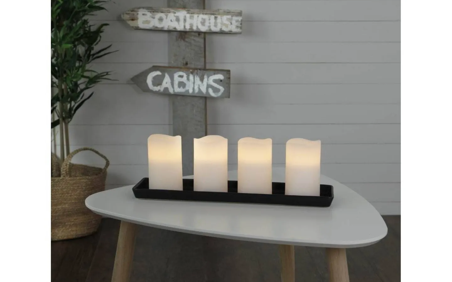 Blockljus Inomhus|Blockljus Inomhus<Star Trading May Batteridrivna Blockljus 12,5cm 4-Pack Vit