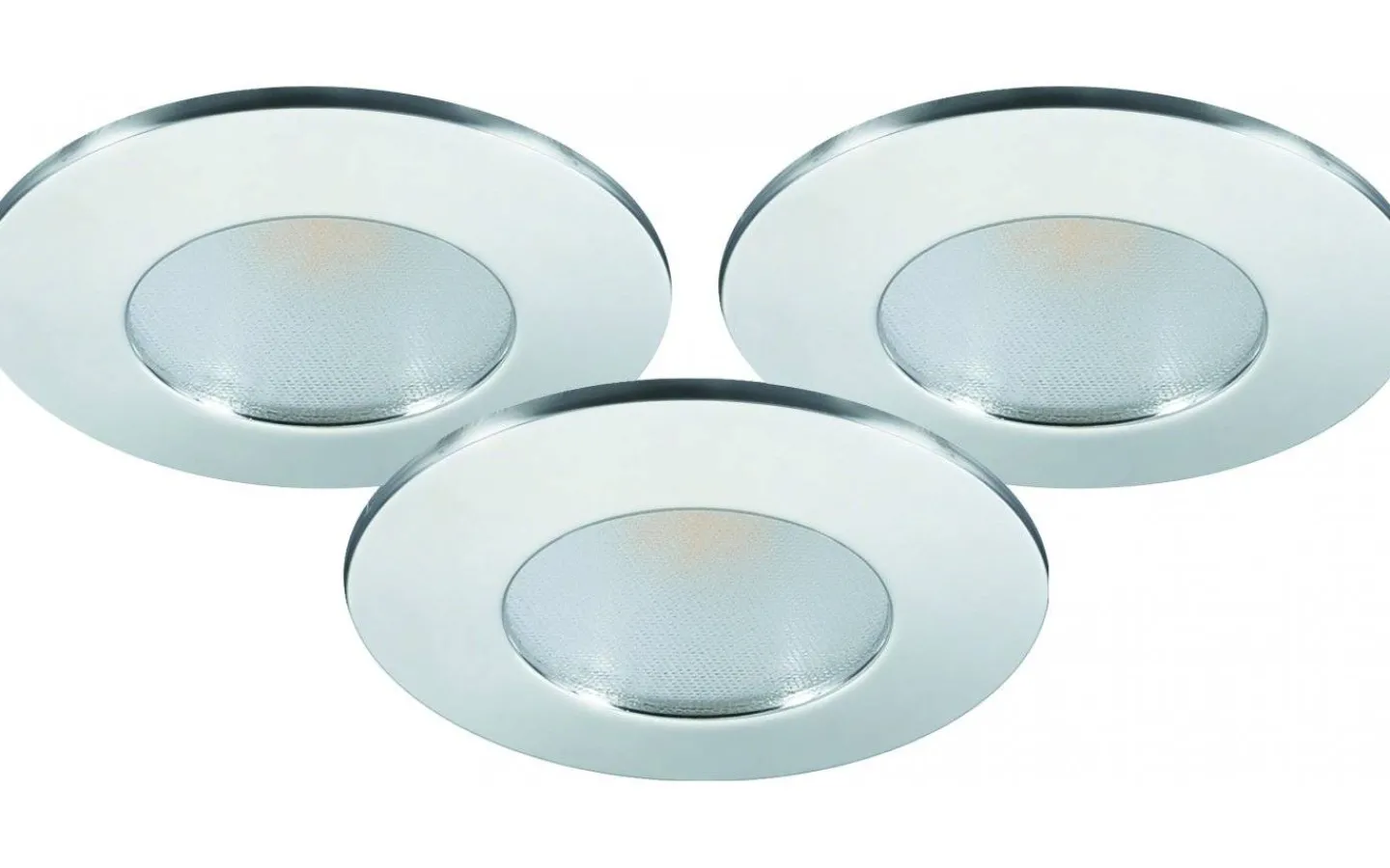 Downlights, Spotlight|230V Led Spotlights<Malmbergs MD-231 Downlight 3000K 3x5W, Krom 230V IP44, 3-Pack