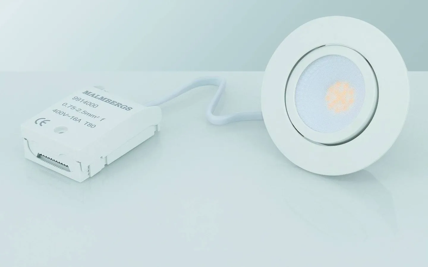 Downlights, Spotlight|230V Led Spotlights<Malmbergs MD-230 Downlight 3000K 3x5W Vit 230V IP44 3-Pack