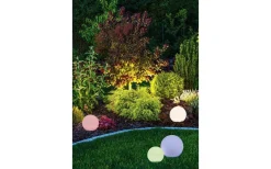 Solcellslampor Stig & Mark<Reality Melo solcellslampa med jordspett, 28cm, vit RGBW IP67