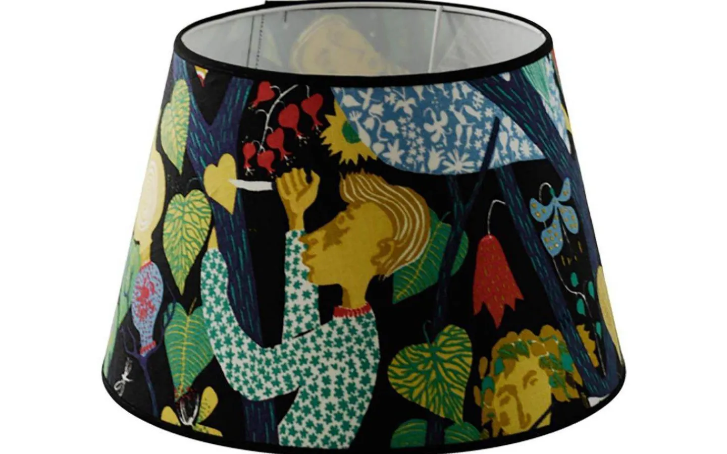 Hallbergs Melodi Lampskärm Ø36cm Svart Stig Lindberg* Mönstrade Lampskärmar