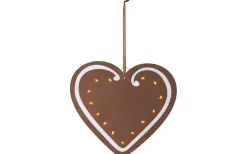 Star Trading Merry Batteridrivet Pepparkakshjärta Hängande 27cm Brun* Batteri Julpynt Inomhus