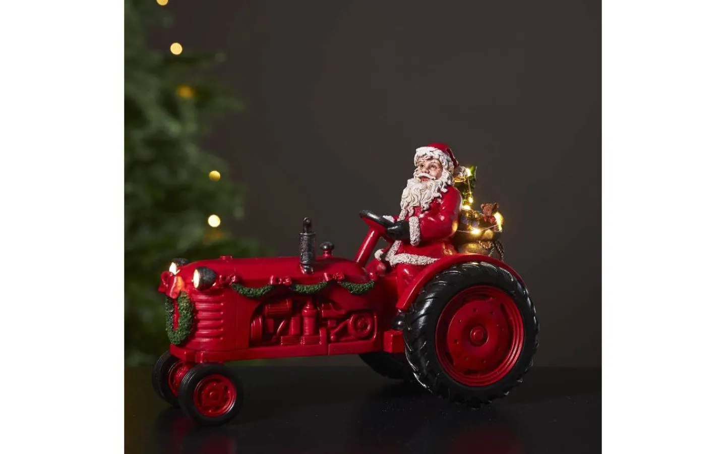 Star Trading Merryville Traktor 29cm Röd* Julbyar Och Figurer|Batteri Julpynt Inomhus