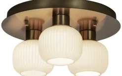 Badrum|Badrumslampor Tak<Aneta Messina Plafond 28cm Matt Mässing/Opal IP44