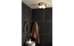 Badrum|Badrumslampor Tak<Aneta Messina Plafond 28cm Matt Mässing/Opal IP44