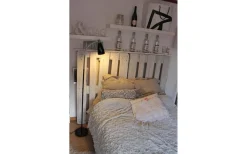 Metall Golvlampa 140cm Svart/krom