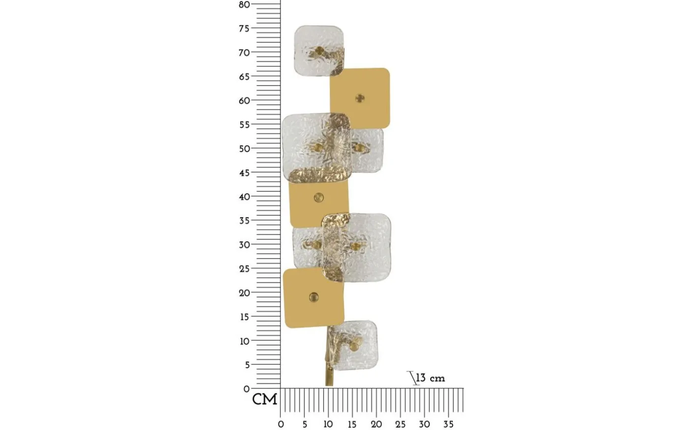 Metro Vägglampa Glas 76cm Guld