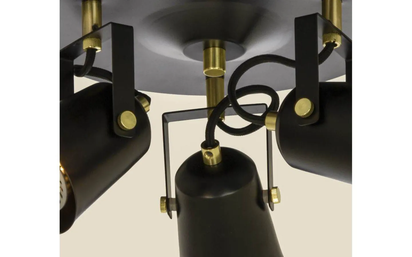 Runda Takspotlights|Takspot Med 3 Lampor<Aneta Metz Takspotlight 25cm 3L Svart/Matt Mässing