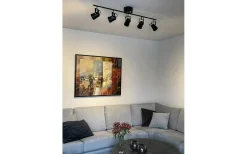 Aneta Metz Takspotlight 99cm 5L Svart/Matt Mässing* Avlånga Takspotlights|Takspot Med Minst 4 Lampor