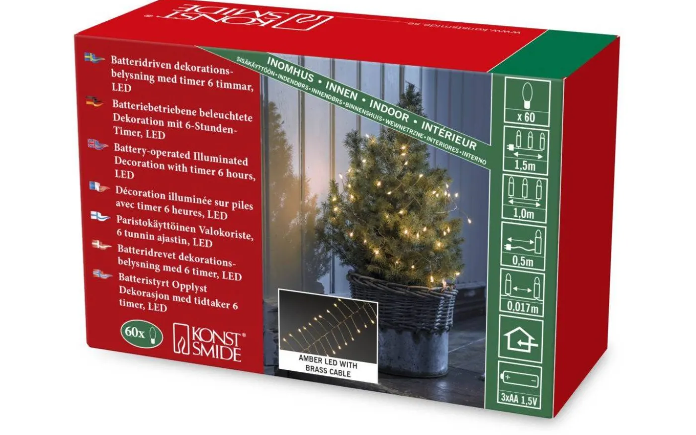 Microcluster Batteridriven Ljusslinga 1m Mässing Amber