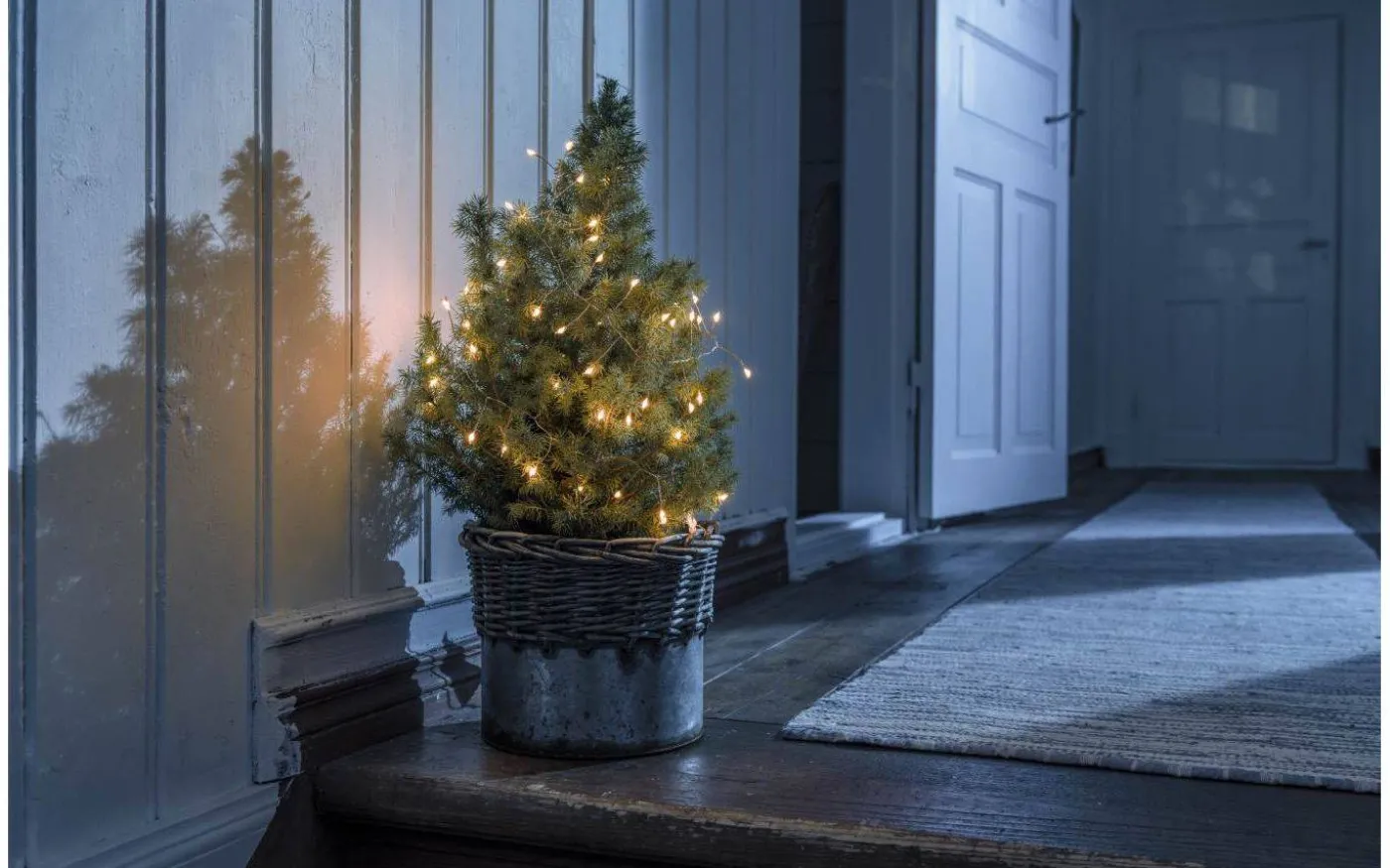 Microcluster Batteridriven Ljusslinga 1m Koppar Amber