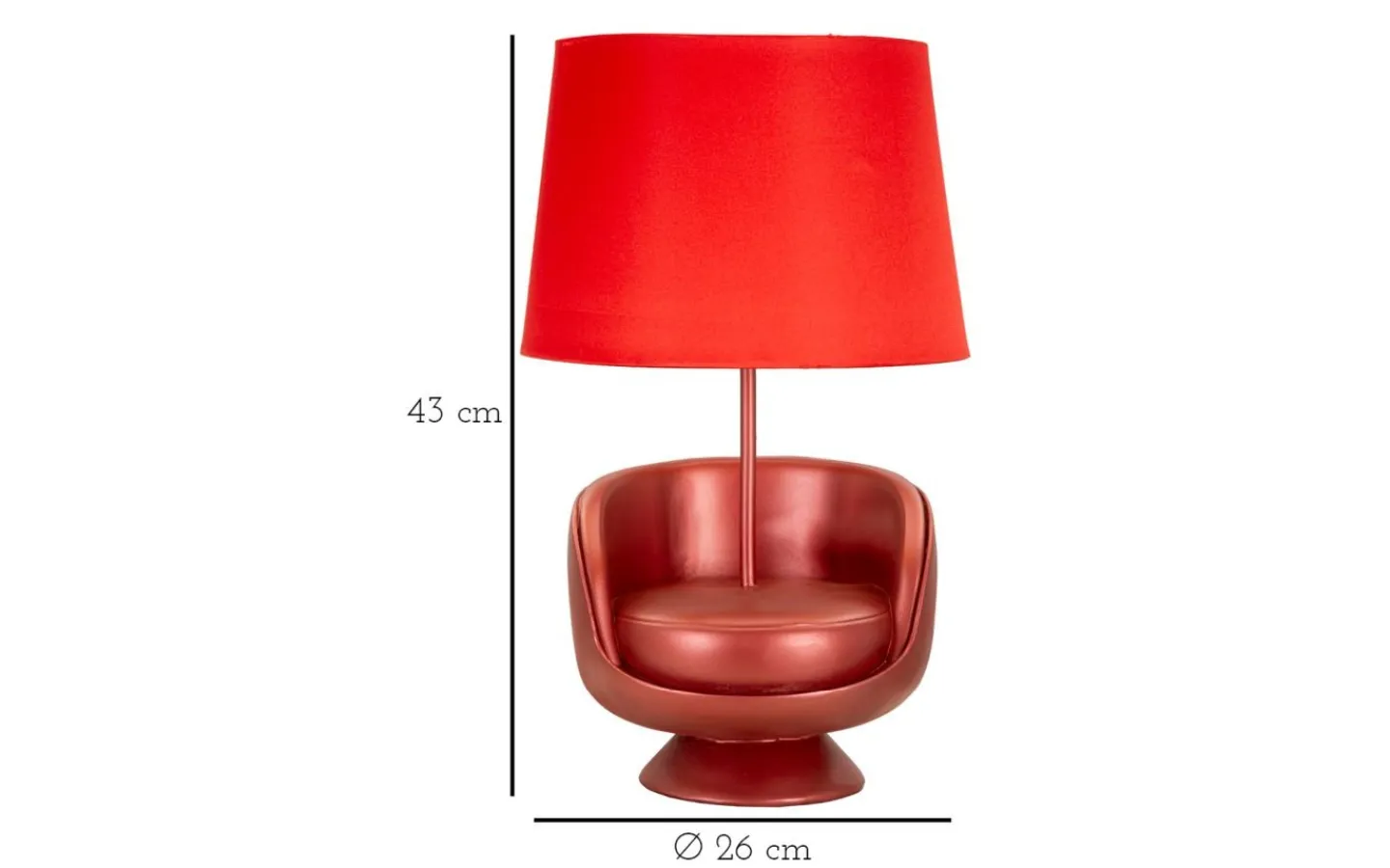 Bordslampor<Mauro Ferretti Midcentury Bordslampa 43cm Röd