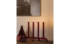 Visa Alla Adventsljusstakar|Adventsljusstakar 31-60 Cm<Konstsmide Mila Adventsljusstake LED 4L 42cm Röd
