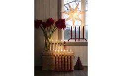 Visa Alla Adventsljusstakar|Adventsljusstakar 31-60 Cm<Konstsmide Mila Adventsljusstake LED 4L 42cm Röd