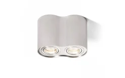 Takspot Med 2 Lampor<Rendl Milano II Takspotlight 18cm Borstad Aluminium