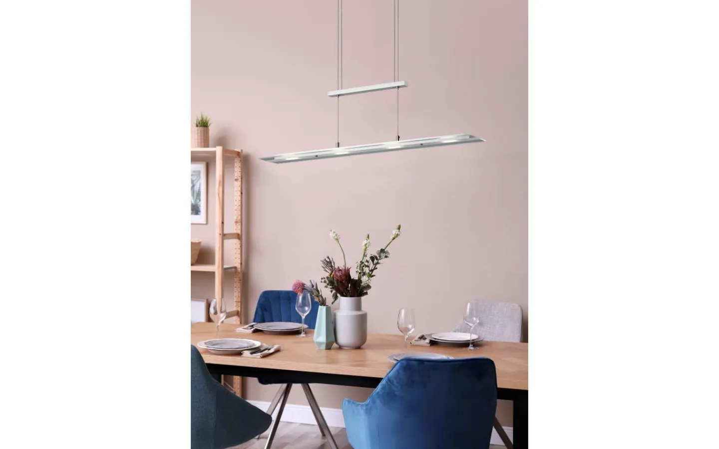 Avlånga Taklampor<Reality Milos Takpendel LED i borstat stål