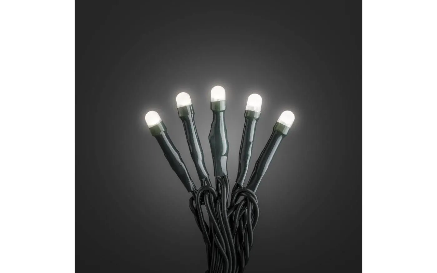 Mini Ljusslinga 63cm Frostad Varmvit, Grön Inomhus