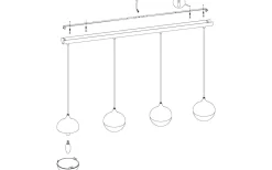 Avlånga Taklampor<Eglo Mioglia Taklampa 98cm Krom
