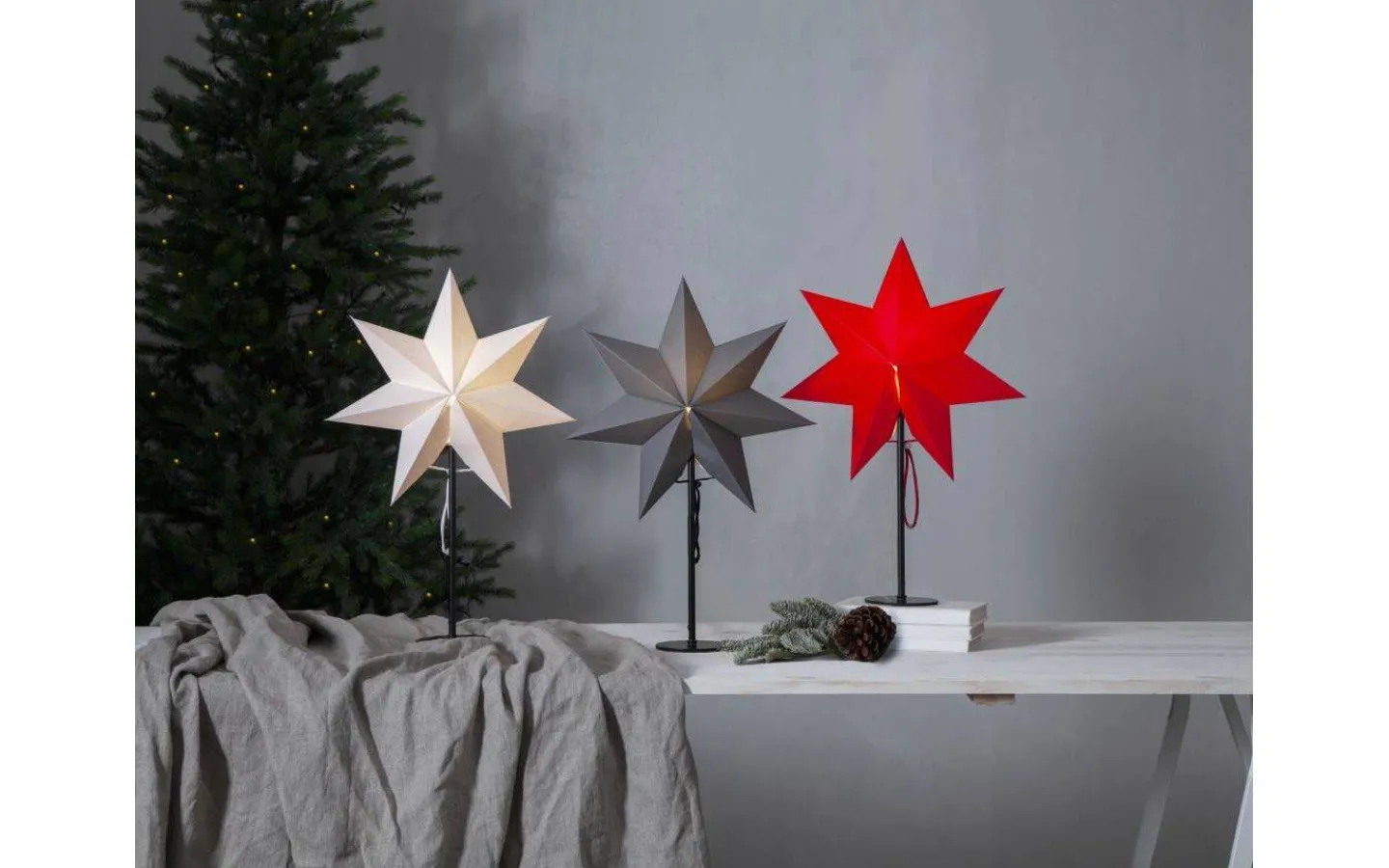 Visa Alla Julstjärnor|Julstjärnor På Fot<Star Trading Mixa Julstjärna På Fot 50cm Vit